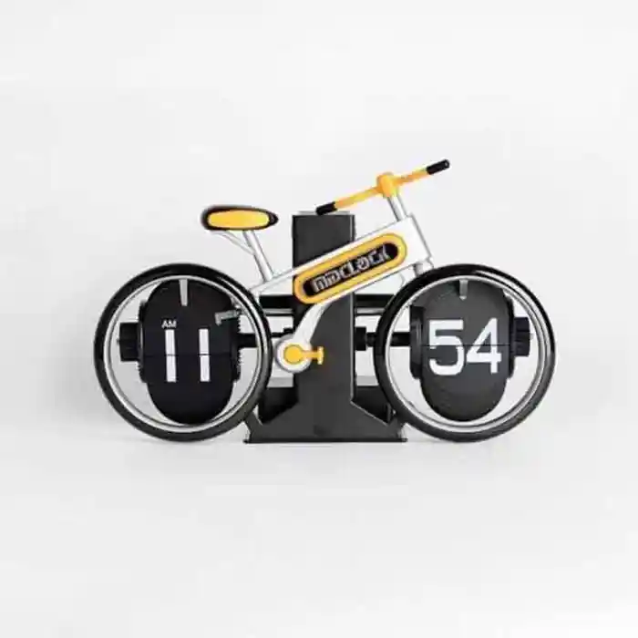 MidClock HY-F117 Bicycle-Inspired Retro Vintage Flip Desk Clock